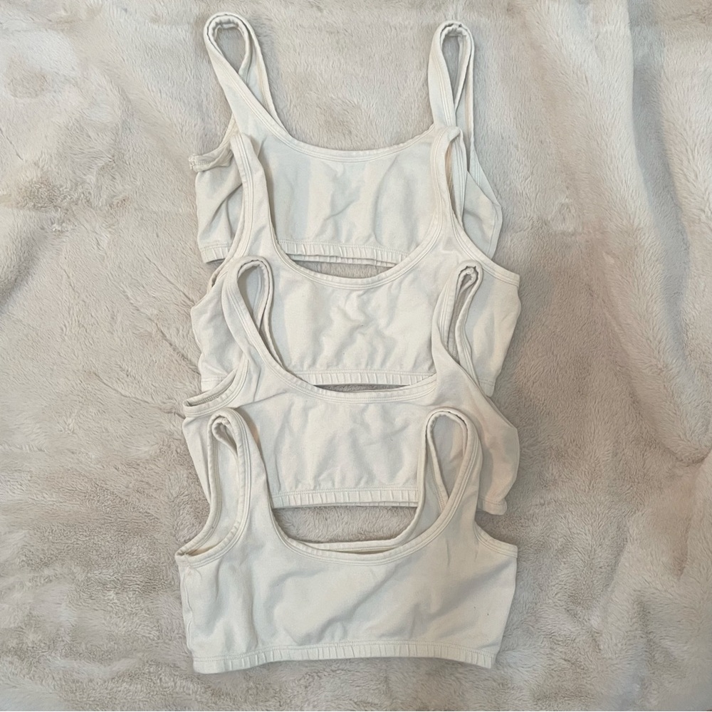 PRICED INDIVIDUALLY OMG ARQ wide strap bra size medium in cotton off white